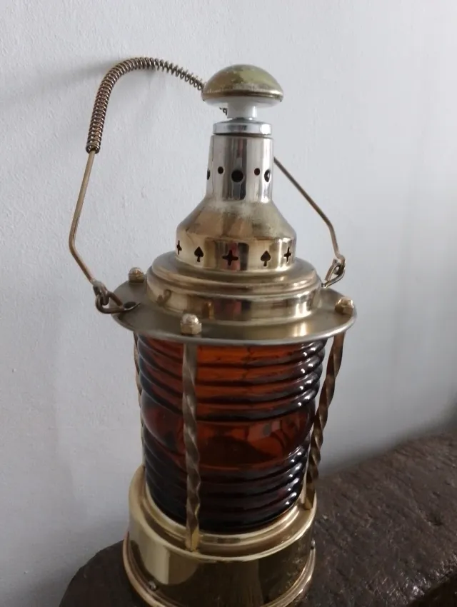 Lampada a Bottiglia Nautica Antica Ambra