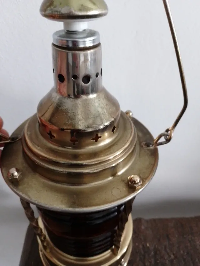 Lampada a Bottiglia Nautica Antica Ambra