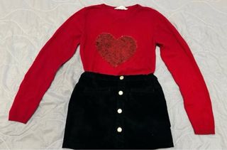 mini gonna ragazza in velluto