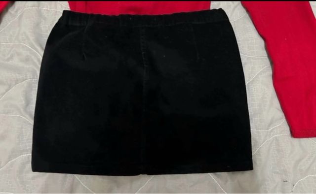 mini gonna ragazza in velluto