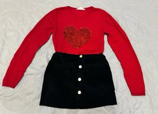 mini gonna ragazza in velluto