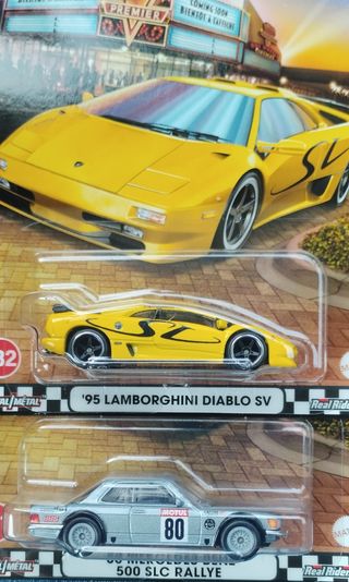 Lote Hot Wheels Diablo SV y Mercedes 500 SLC