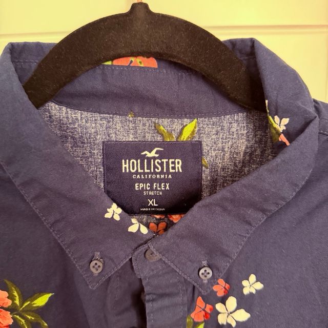 Camisa Hollister Floral Azul Talla XL