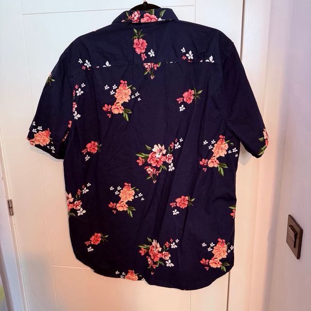 Camisa Hollister Floral Azul Talla XL