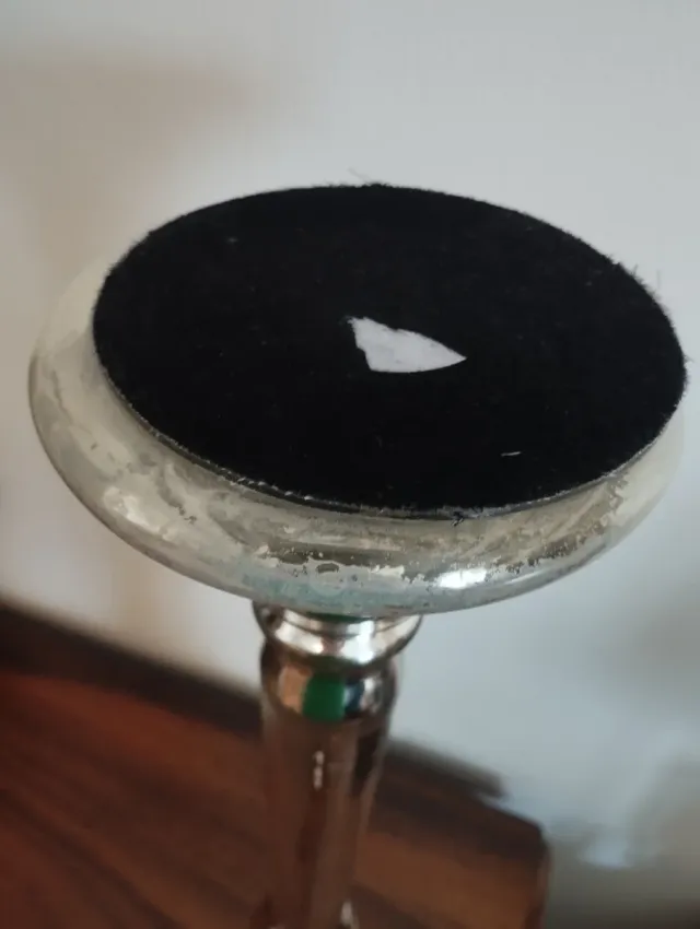 Candelabro alto cristal mercurizado plateado