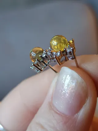 Pendientes de estrella Ámbar y Plata 925