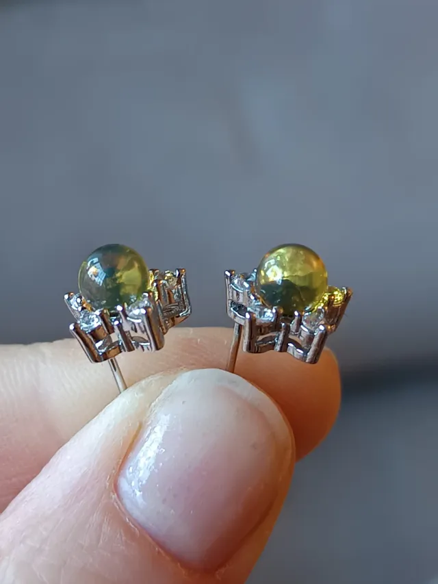 Pendientes de estrella Ámbar y Plata 925