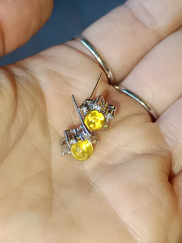 Pendientes de estrella Ámbar y Plata 925