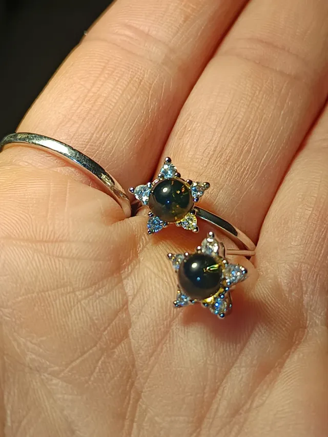 Pendientes de estrella Ámbar y Plata 925