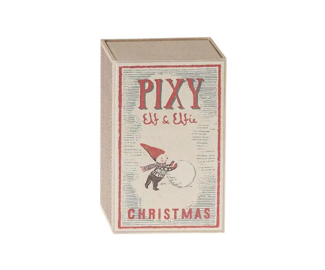 Duende Elf Navidad en caja de cerillas