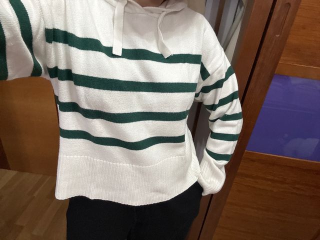 Jersey de rayas verde y blanco