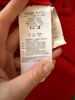 Vaqueros Armani Jeans Rojos Talla 26