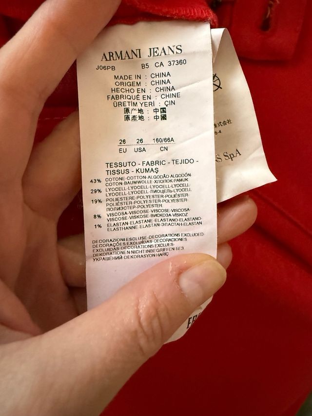 Vaqueros Armani Jeans Rojos Talla 26