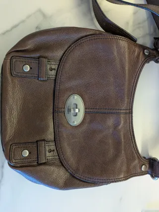 Bolso bandolera Fossil piel marrón