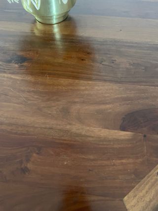 Mesa redonda madera y forja + 4 sillas