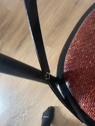 Mesa redonda madera y forja + 4 sillas