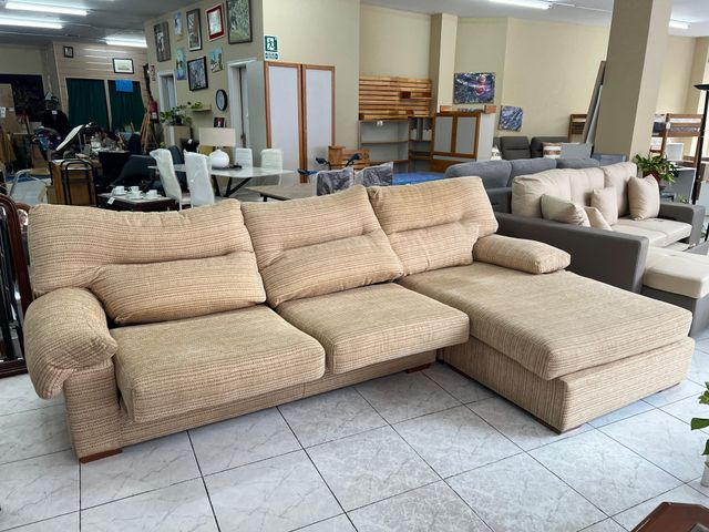 Sofá chaiselongue 3 plazas asientos deslizantes