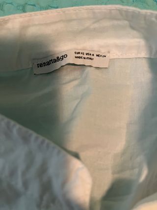 Camisa blanca cuello mao mujer manga francesa lino