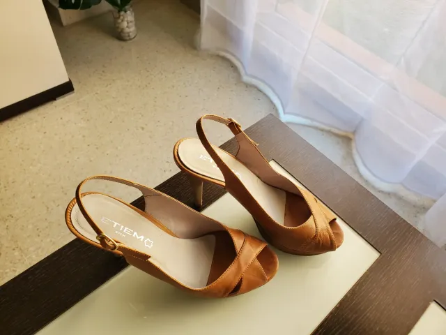Zapatos de tacón ETIEM marrones, pura piel