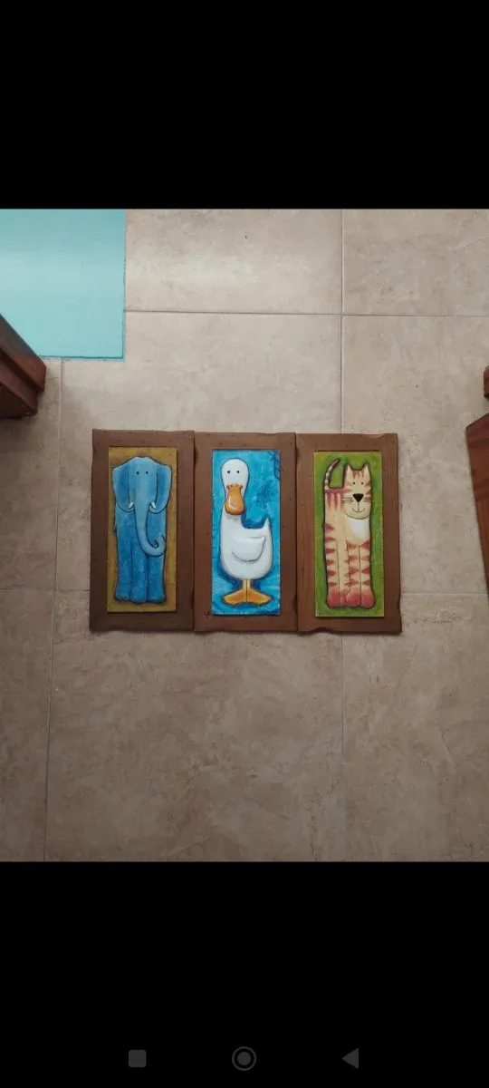 Cuadros de animales de madera