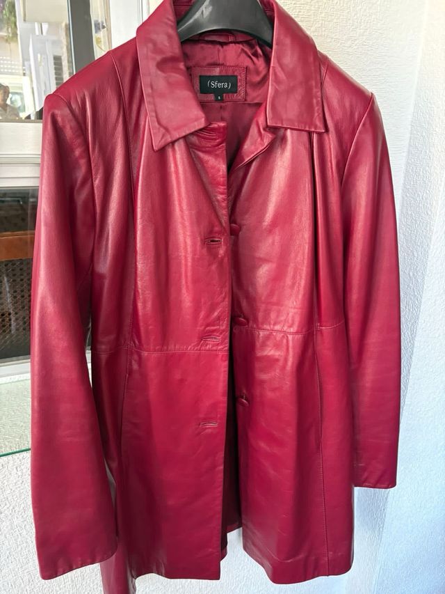 Abrigo Piel Sfera Grosella Talla S