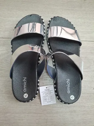 Chanclas AMICHI Mujer Talla 37 Plata