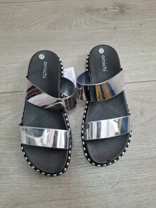 Chanclas AMICHI Mujer Talla 37 Plata