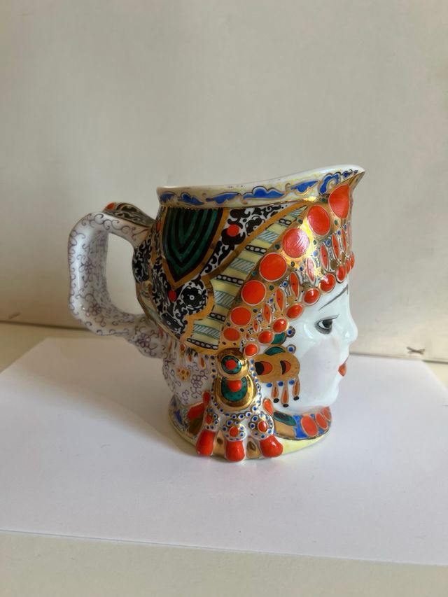 Brocca anni '60 testa donna decorata