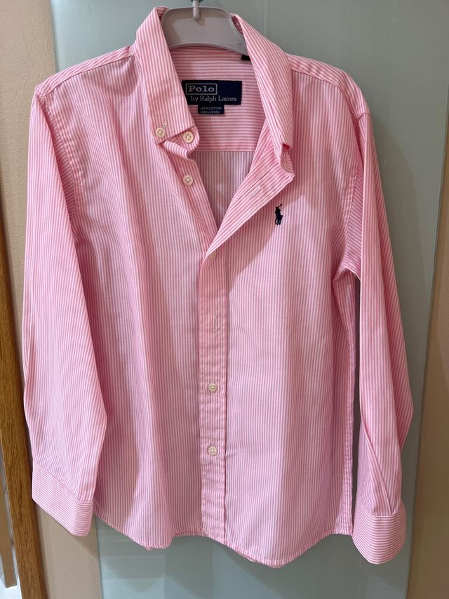 Camisa Polo Ralph Lauren niño rosa rayas