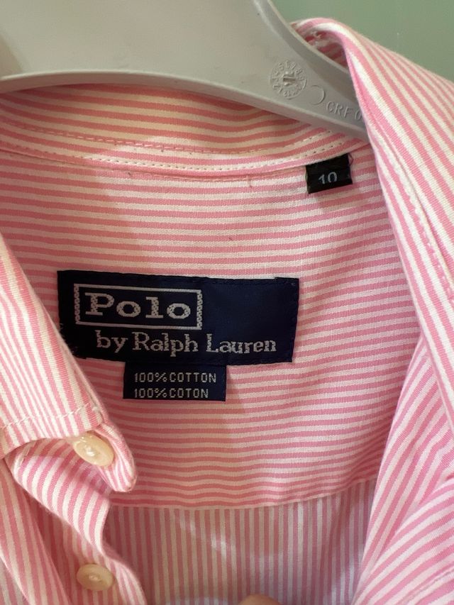 Camisa Polo Ralph Lauren niño rosa rayas