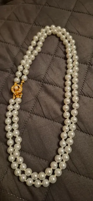 Collana perle alta bigiotteria dorata