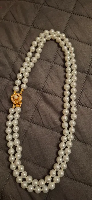 Collana perle alta bigiotteria dorata