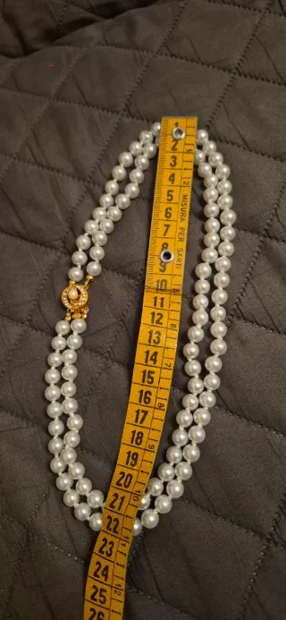 Collana perle alta bigiotteria dorata