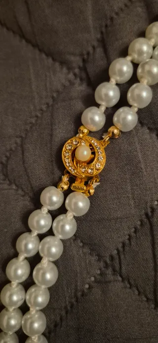 Collana perle alta bigiotteria dorata