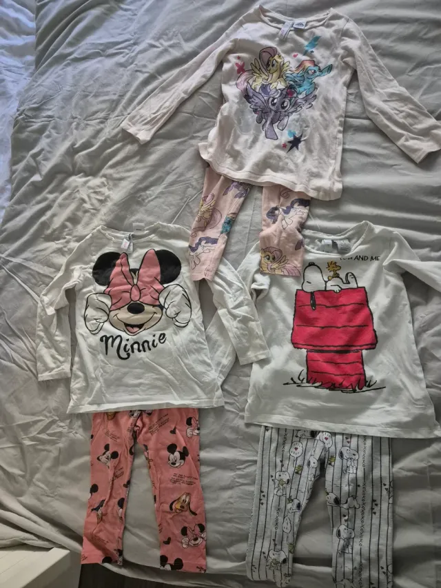 3 Pijamas Niña My Little Pony, Minnie, Snoopy