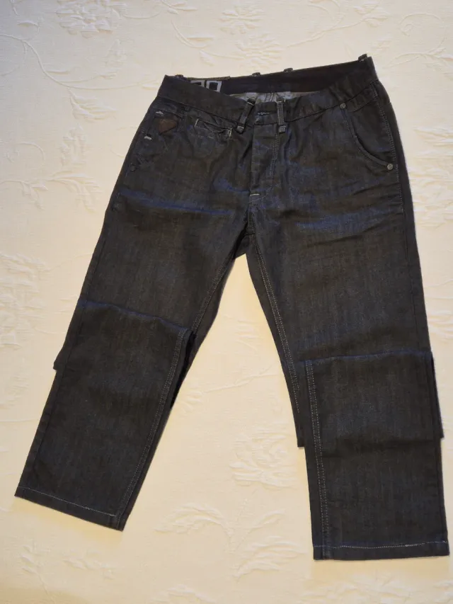 Pantalón recto tejano negro P&B