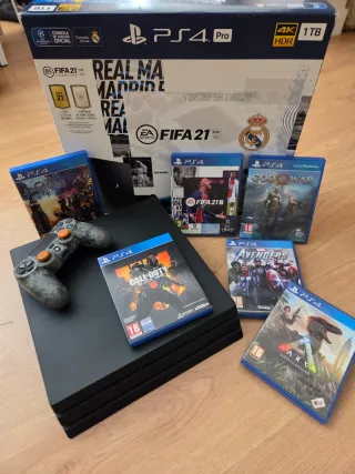 Ps4 Pro 1TB Negra + 6 Juegos
