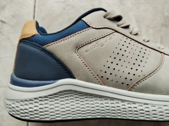 Zapatillas J'hayber casual beige y azul