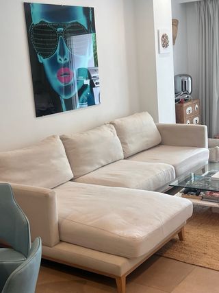 Sofá chaise longue beige 290cm del Corte Inglês