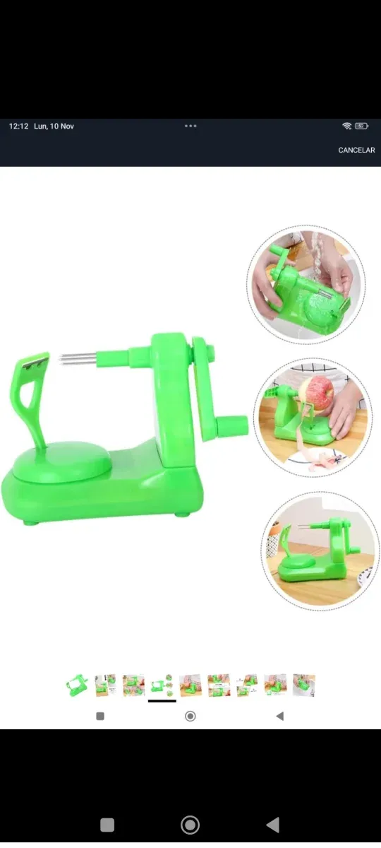 Pelador de Frutas Manual Verde