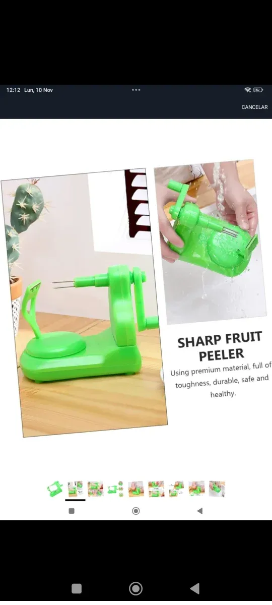 Pelador de Frutas Manual Verde