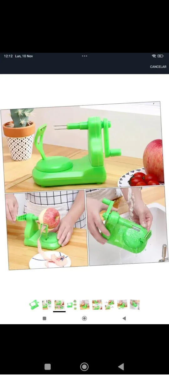 Pelador de Frutas Manual Verde