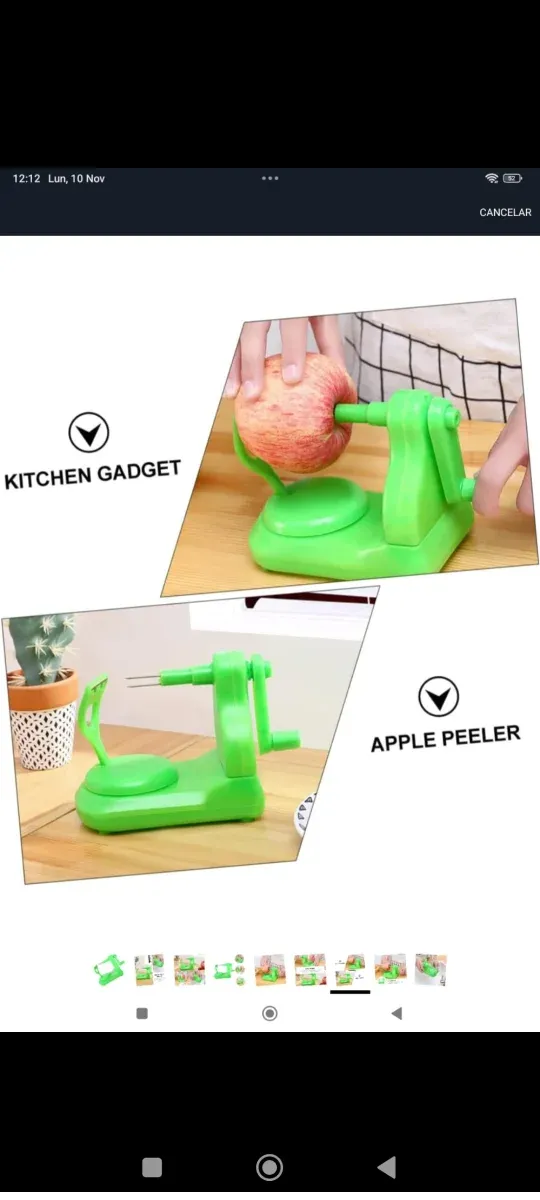 Pelador de Frutas Manual Verde