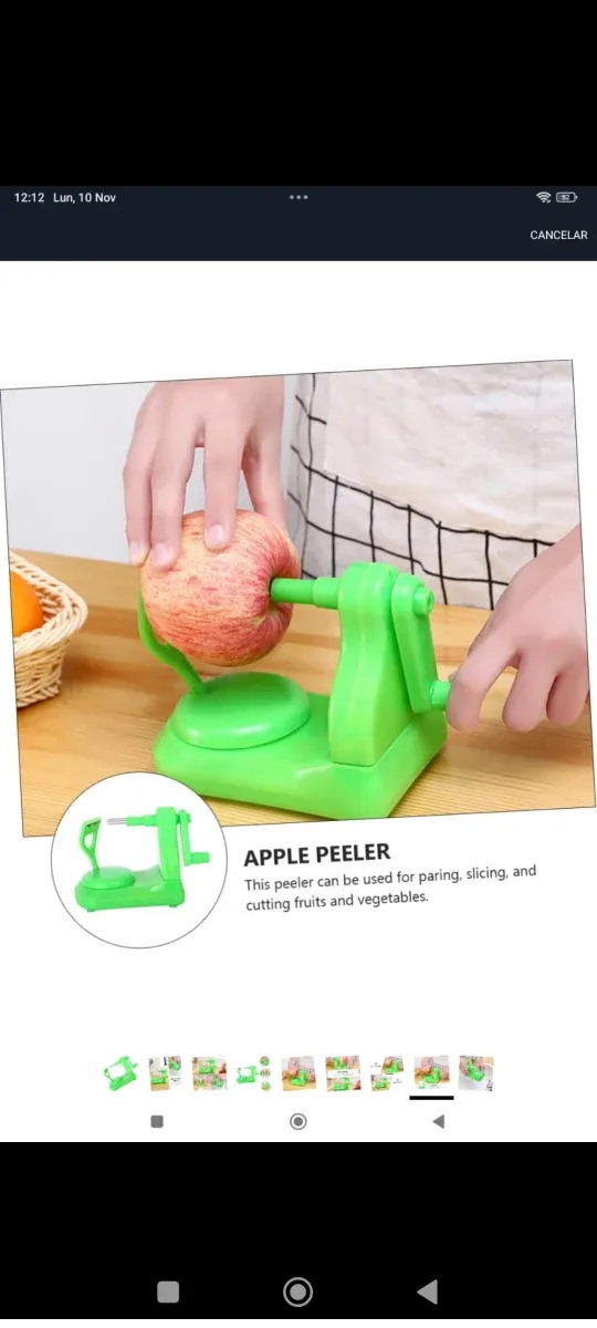 Pelador de Frutas Manual Verde