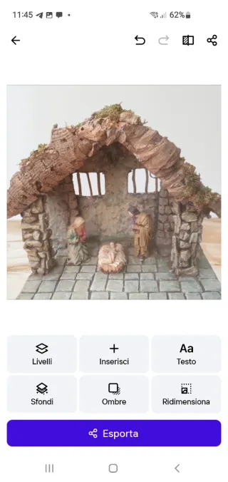 Presepe artigianale in sughero e legno