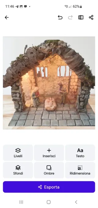 Presepe artigianale in sughero e legno