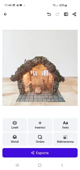 Presepe artigianale in sughero e legno