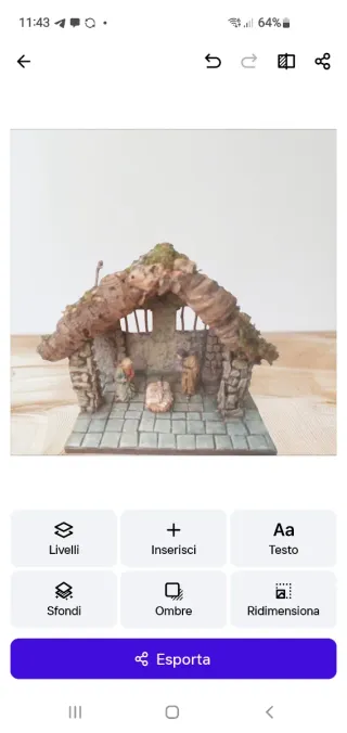 Presepe artigianale in sughero e legno