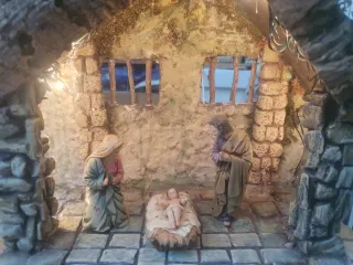 Presepe artigianale in sughero e legno