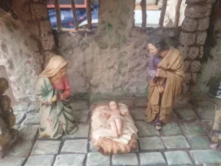 Presepe artigianale in sughero e legno